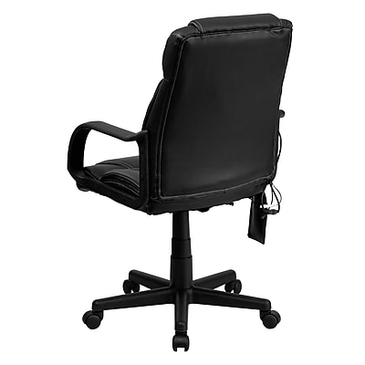 Flash Furniture Laverne Ergonomic LeatherSoft Swivel Mid-Back Massaging Executive Office Chair - Thumbnail 4