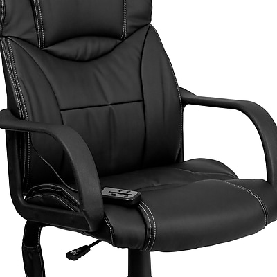 Flash Furniture Laverne Ergonomic LeatherSoft Swivel Mid-Back Massaging Executive Office Chair - Thumbnail 3