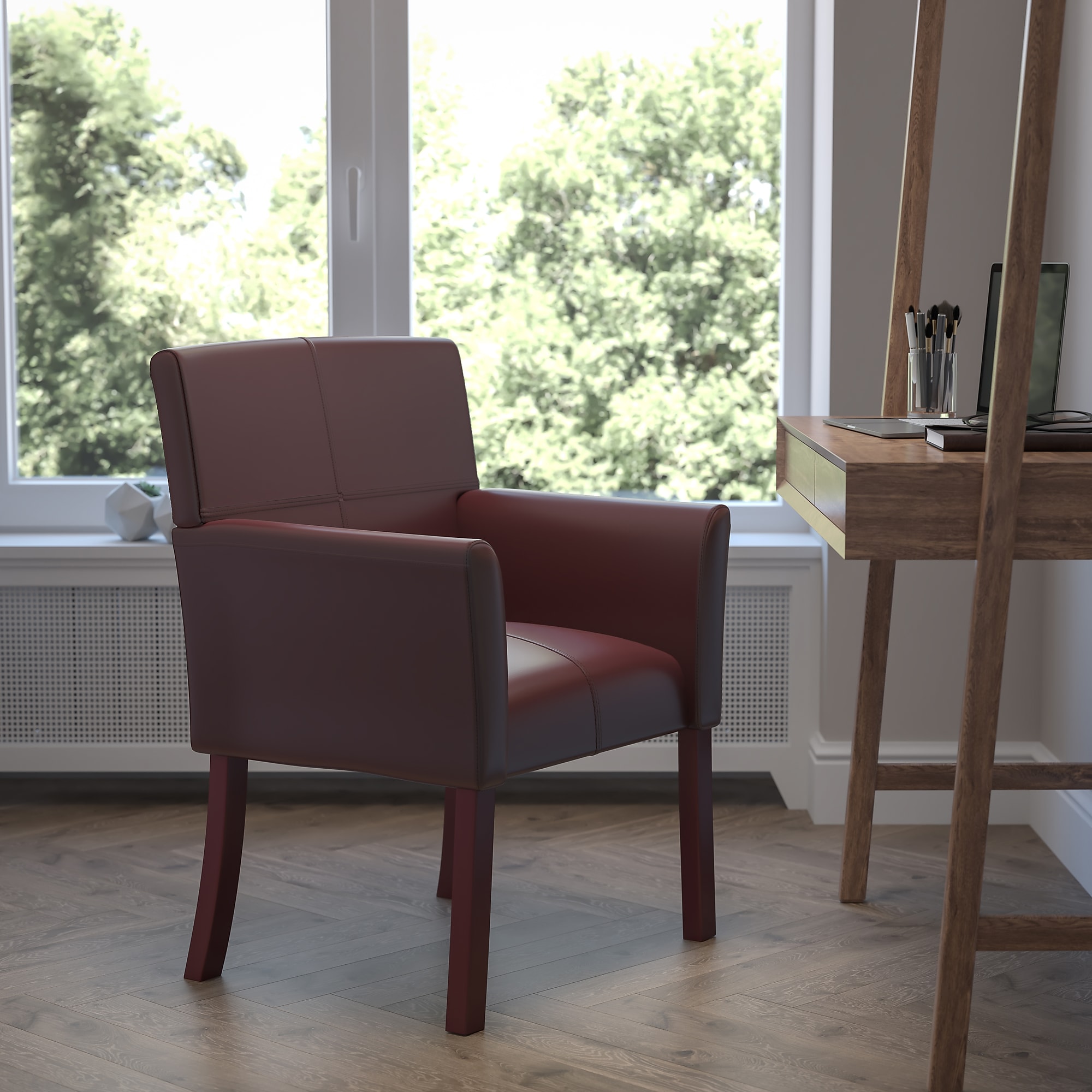 Flash Furniture Executive Leather Reception Chair, Burgundy (BT353BGLEA) Sansujyuku sansujyuku.com