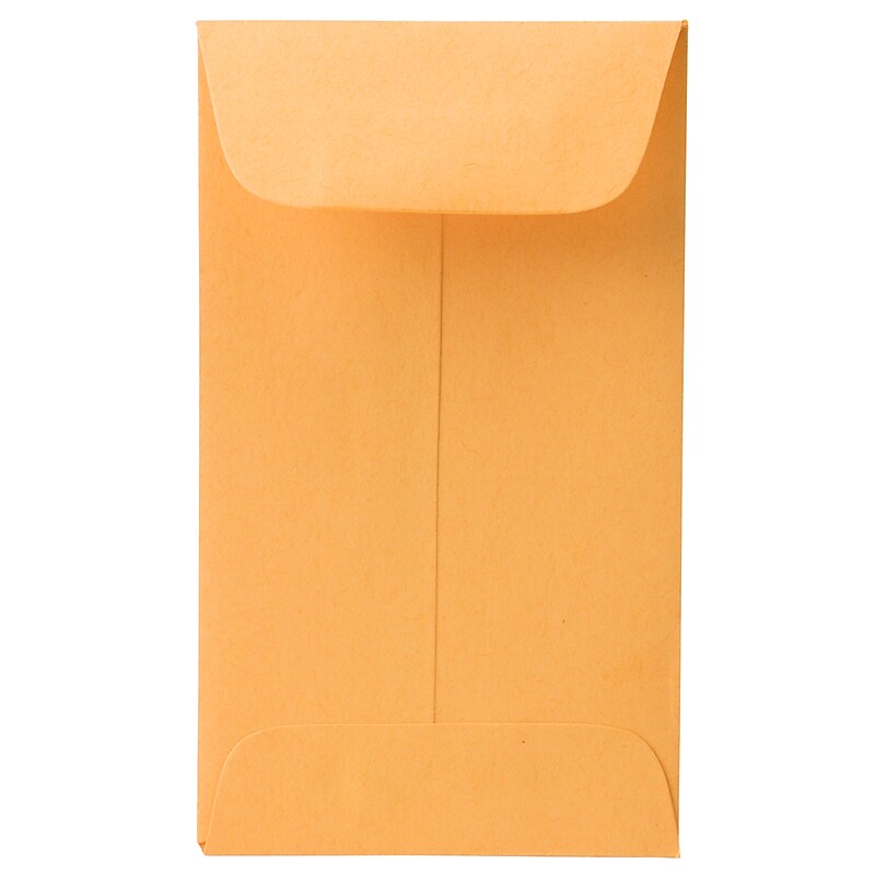JAM Paper #3 Kraft Coin Business Envelopes, 2.5 x 4.25, Brown Kraft Manila, Bulk 1000/Carton (01623989B) image 1