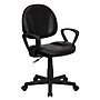 Flash Furniture Ronald Ergonomic LeatherSoft Swivel Mid-Back Task Office Chair, Black (BT688BKA)~#|#~sp137084946_sc7
