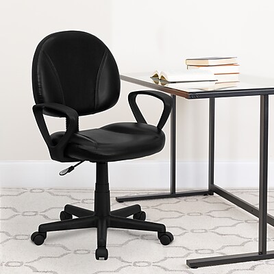 Flash Furniture Ronald Ergonomic LeatherSoft Swivel Mid-Back Drafting Office Chair, Black (BT688BKA) Sansujyuku sansujyuku.com