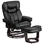 Flash Furniture Allie Contemporary LeatherSoft Recliner Chair and Ottoman, Black (BT7821BK)~#|#~sp137084986_sc7