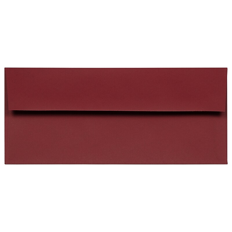 JAM Paper Open End #10 Business Envelope, 4 1/8" x 9 1/2", Dark Red, 50/Pack (31511298I) image 1