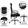 Flash Furniture Abney Ergonomic Leather and Mesh Swivel High Back Task Office Chair, Black (BT905)~#|#~sp137085085_sc7
