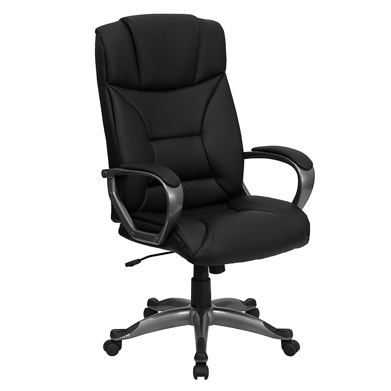 Flash Furniture Hansel Ergonomic LeatherSoft Swivel High Back Executive Office Chair, Black (BT9177BK) image 1