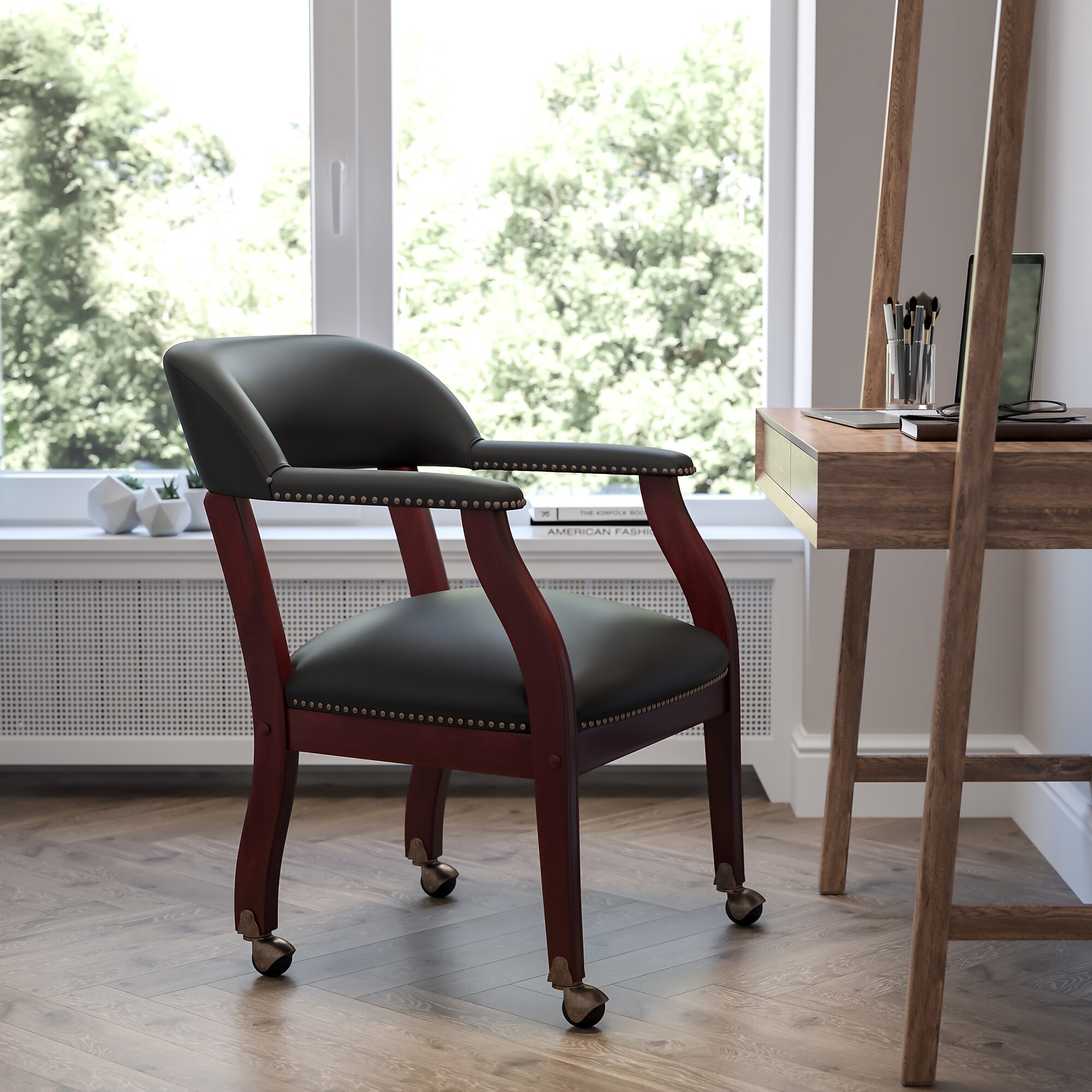 Flash Furniture Leather Conference Chair, Black (BZ100LFBKLEA) Sansujyuku sansujyuku.com