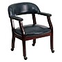 Flash Furniture Vinyl Mid Back Luxurious Conference Chair With Casters, Blue~#|#~sp137085174_sc7