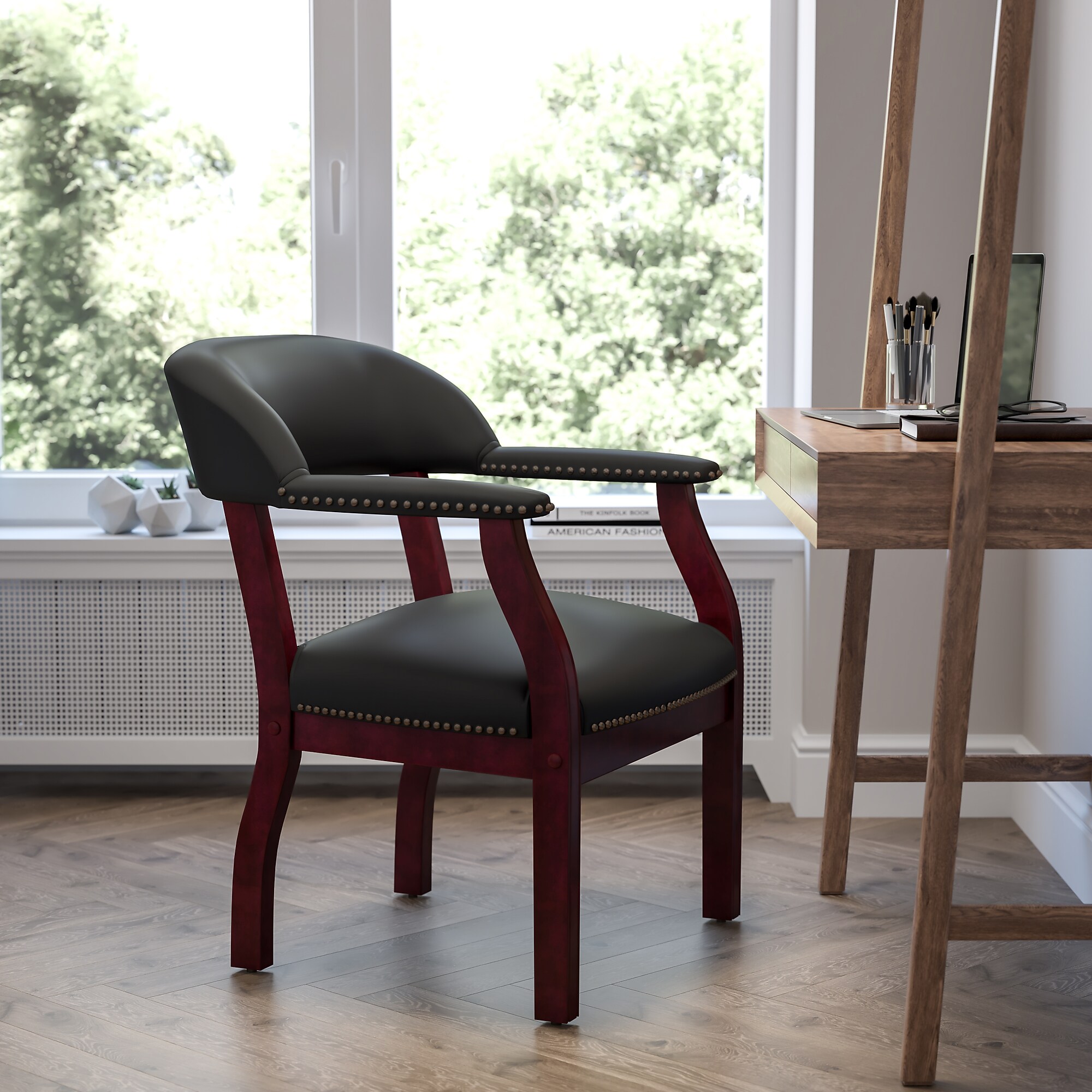 Flash Furniture Leather Conference Chair, Black (BZ105LFBKLEA) Sansujyuku sansujyuku.com