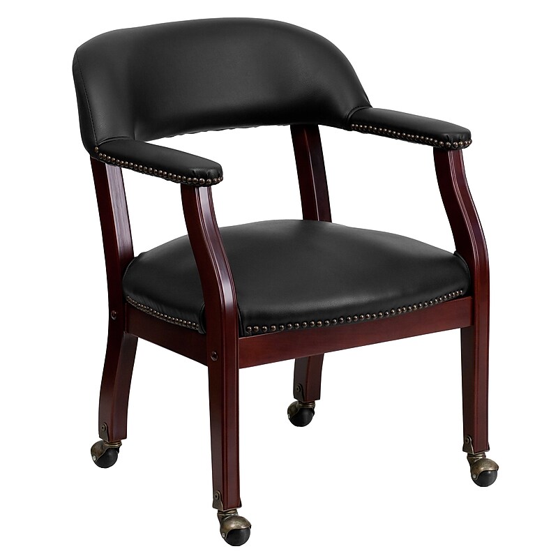Flash Furniture Vinyl Accent Chair, Black (BZ100BLK) image 1