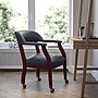 Flash Furniture Vinyl Mid Back Luxurious Conference Chair With Casters, Blue~#|#~sp137085243_sc7