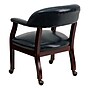 Flash Furniture Vinyl Mid Back Luxurious Conference Chair With Casters, Blue~#|#~sp137085247_sc7