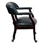 Flash Furniture Vinyl Mid Back Luxurious Conference Chair With Casters, Blue~#|#~sp137085249_sc7