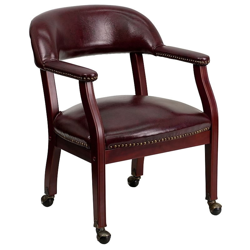 Flash Furniture Vinyl Mid Back Luxurious Conference Chair With Casters, Oxblood image 1