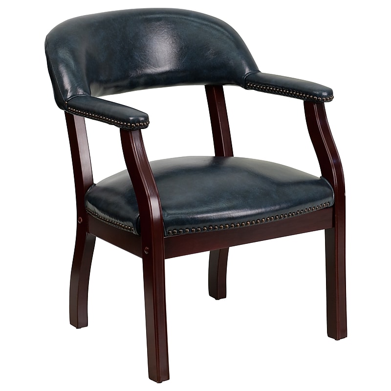 Flash Furniture Vinyl Mid Back Luxurious Conference Chair, Navy image 1