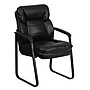 Flash Furniture Leather Mid Back Executive Side Chair With Sled Base, Black~#|#~sp137085559_sc7