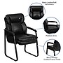 Flash Furniture Leather Mid Back Executive Side Chair With Sled Base, Black~#|#~sp137085563_sc7