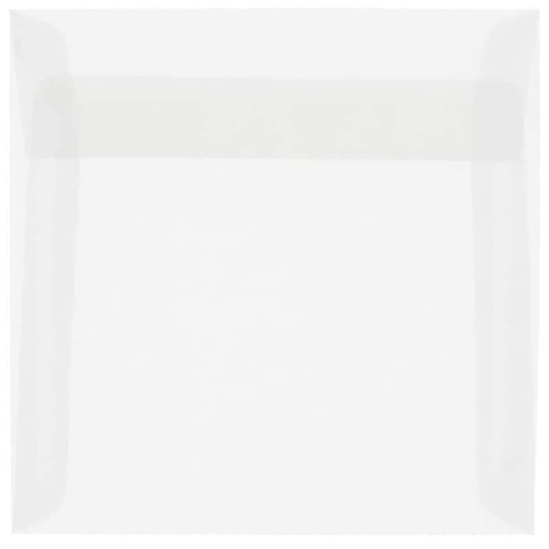 JAM Paper 6.5 x 6.5 Square Translucent Vellum Invitation Envelopes, Clear, 25/Pack (82516) image 1
