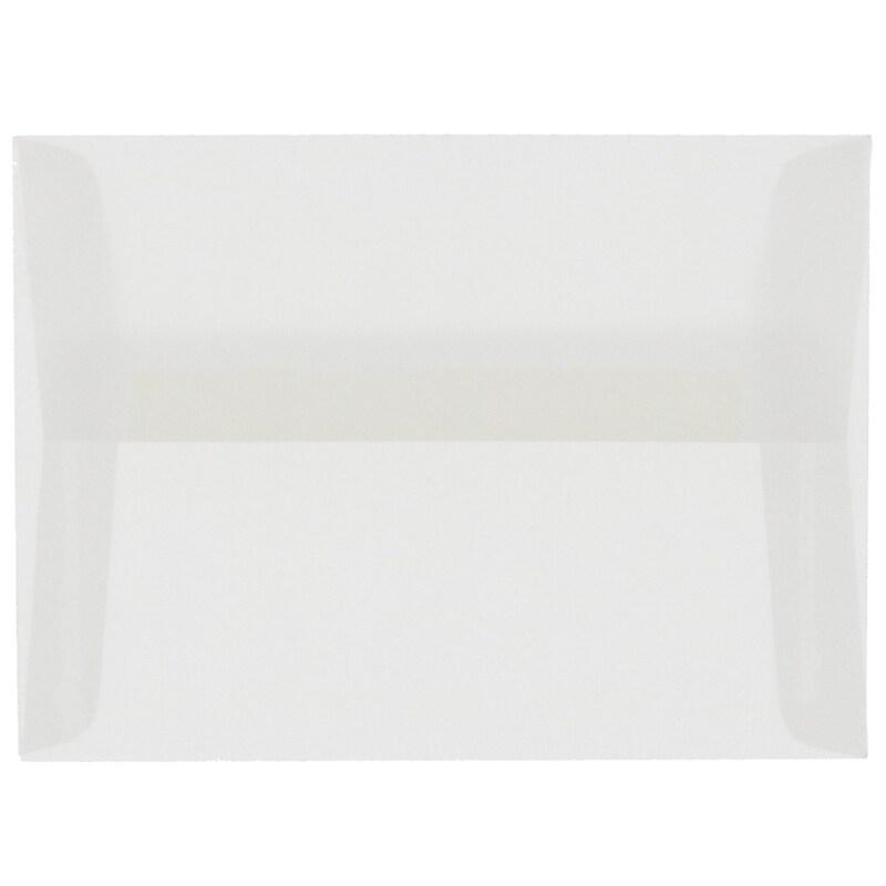JAM Paper A8 Translucent Vellum Invitation Envelopes, 5.5 x 8.125, Clear, 25/Pack (79462) image 1