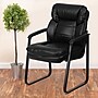Flash Furniture Leather Mid Back Executive Side Chair With Sled Base, Black~#|#~sp137085661_sc7