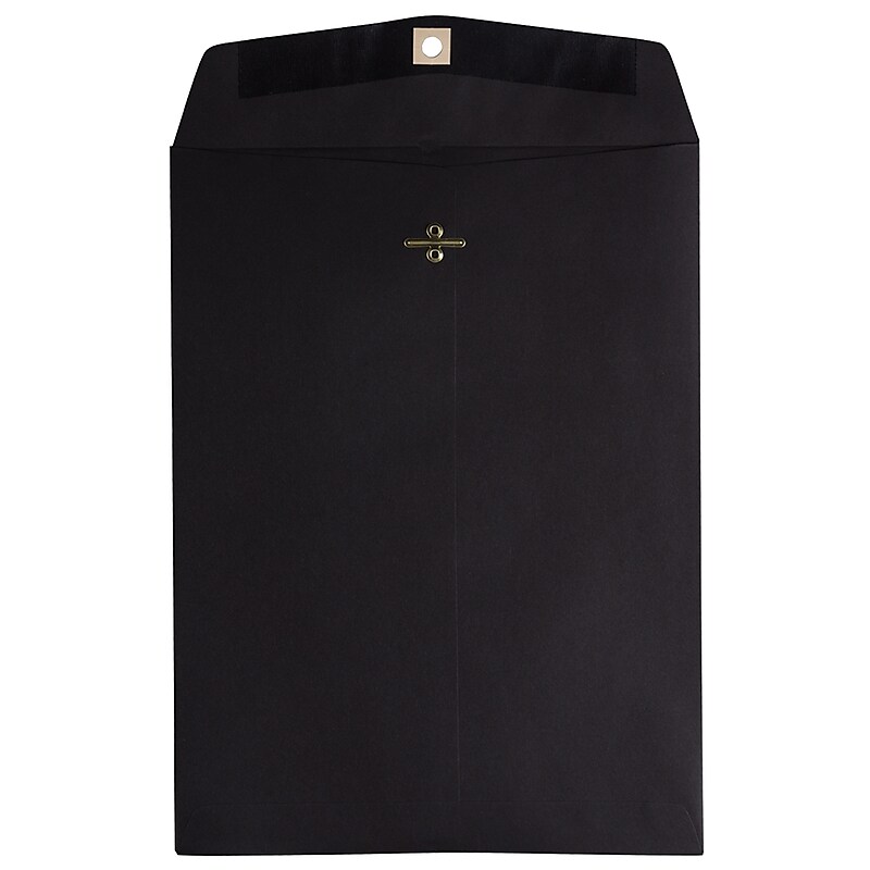 JAM Paper 9 x 12 Open End Catalog Envelopes with Clasp Closure, Black, 100/Pack (73854) image 1