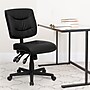 Flash Furniture Cole Armless Ergonomic LeatherSoft Swivel Mid-Back Task Office Chair, Black (GO1574BK)~#|#~sp137085715_sc7