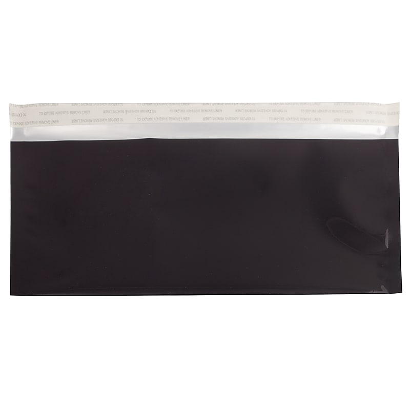 JAM Paper #10 Business Foil Envelopes with Peel & Seal Closure, 4 1/8" x 9 1/2", Black, 100/Pack (01327704B) image 1