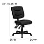 Flash Furniture Cole Armless Ergonomic LeatherSoft Swivel Mid-Back Task Office Chair, Black (GO1574BK)~#|#~sp137085722_sc7