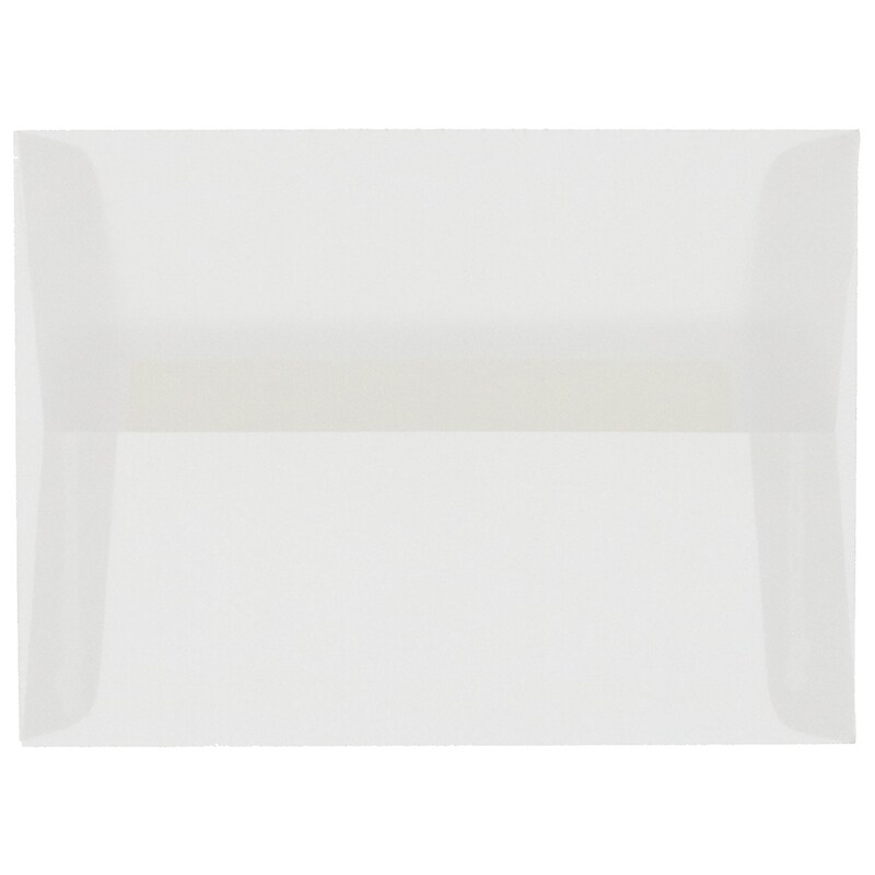 JAM Paper A9 Translucent Vellum Invitation Envelopes, 5.75 x 8.75, Clear, 25/Pack (900964615) image 1