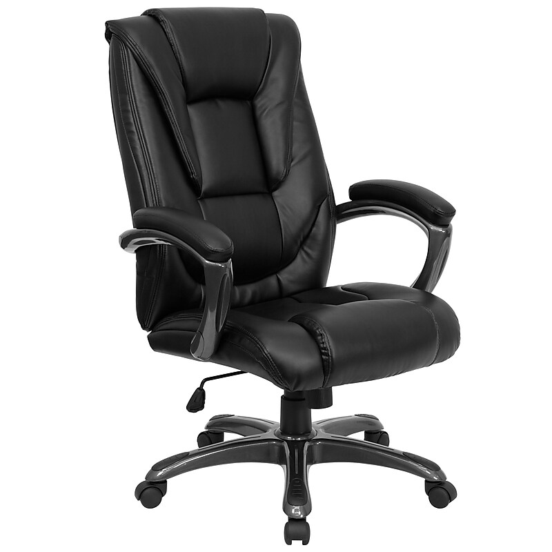 Flash Furniture Oma Ergonomic LeatherSoft Swivel High Back Executive Office Chair, Black (GO7194BBK) image 1