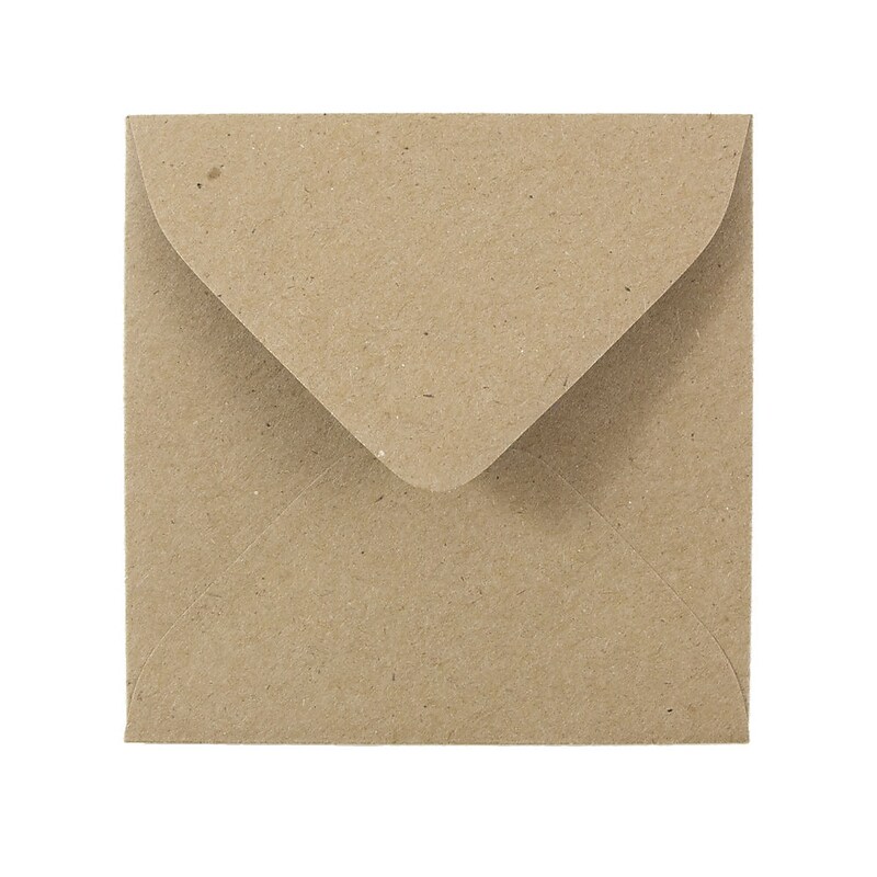 JAM Paper 3.125 x 3.125 Square Recycled Kraft Invitation Envelopes, Brown Kraft Paper Bag, 100/Pack (52797687A) image 1