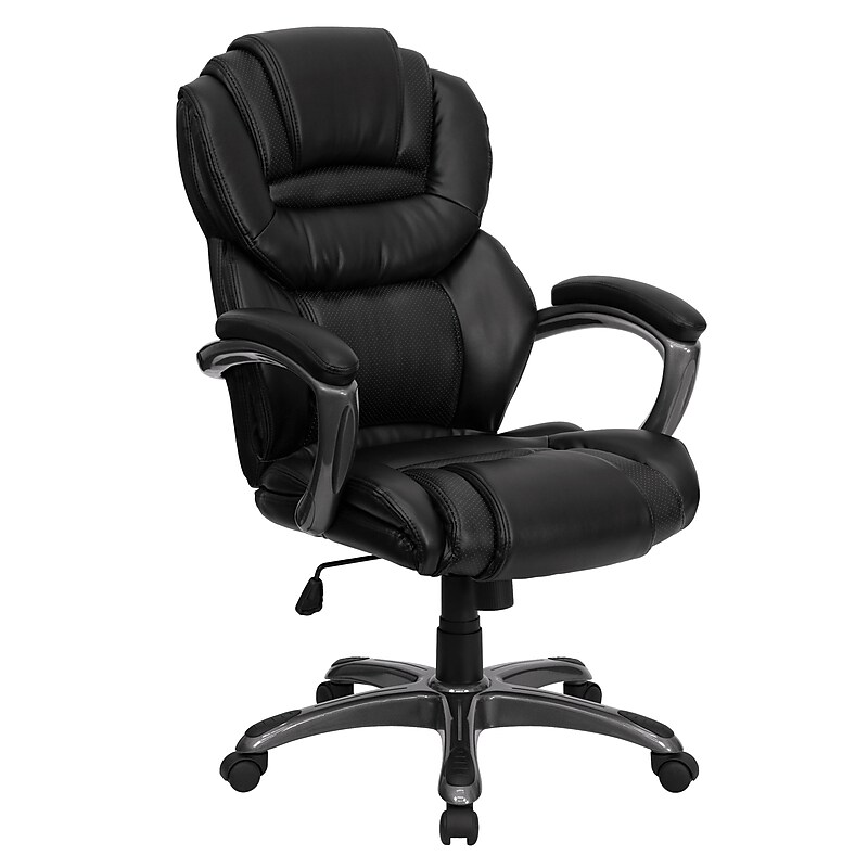 Flash Furniture Stella Ergonomic LeatherSoft Swivel High Back Executive Office Chair, Black (GO901BK) image 1