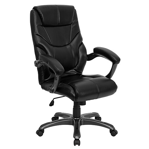 Flash Furniture High Back Black Leather OverStuffed Executive Office Chair New 
