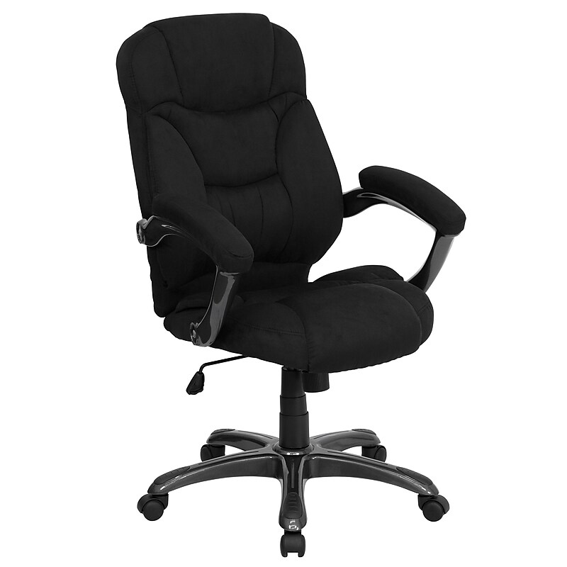Flash Furniture Jessie Ergonomic Microfiber Swivel High Back Executive Office Chair, Black (GO725BK) image 1