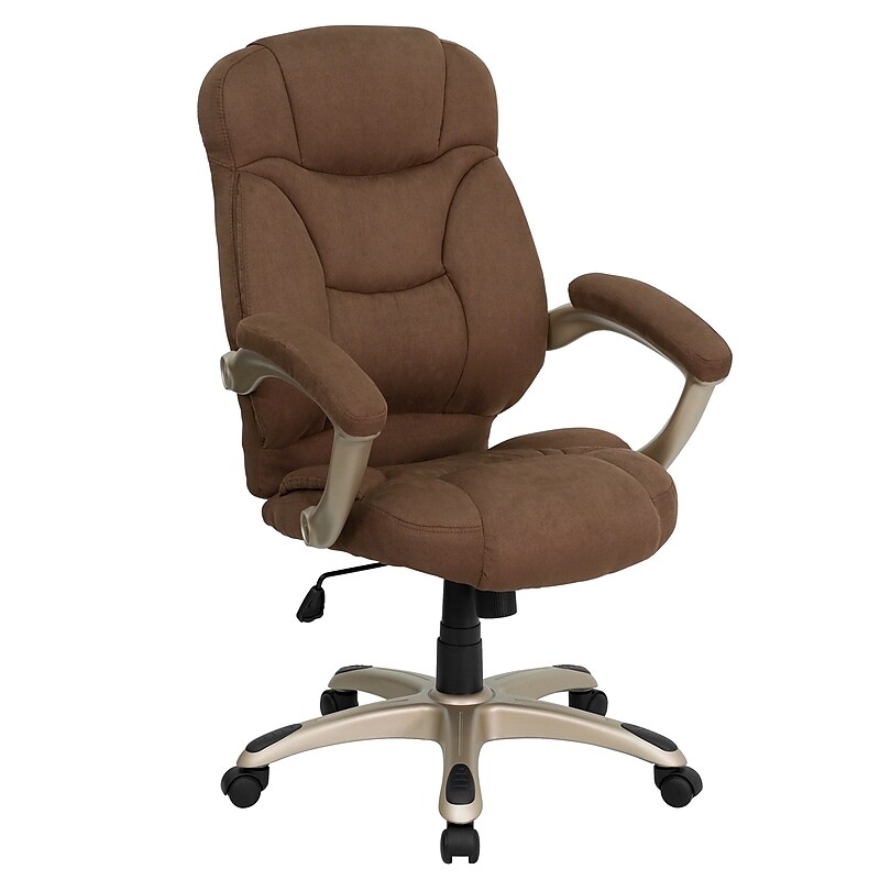 Flash Furniture Jessie Ergonomic Microfiber Swivel High Back Executive Office Chair, Brown (GO725BN) image 1