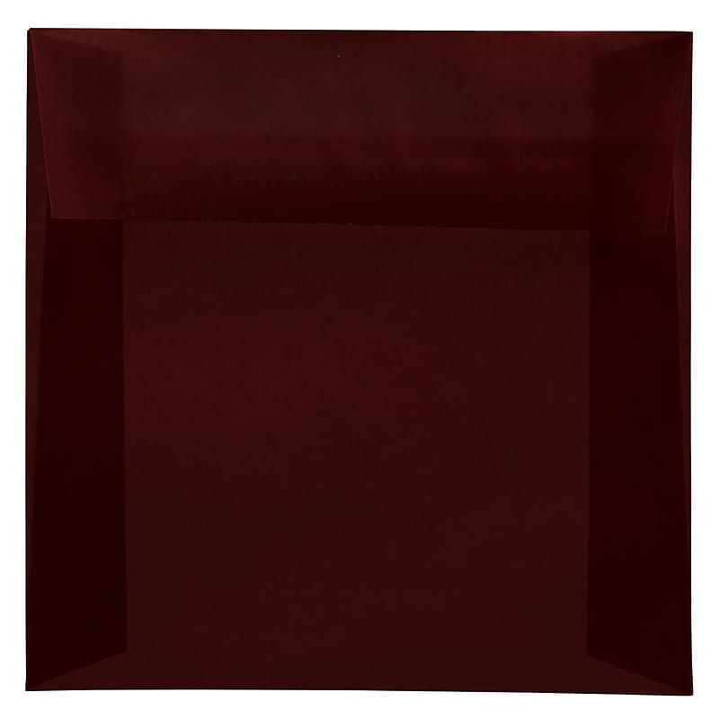 JAM Paper 6.5" x 6.5" Square Translucent Vellum Invitation Envelopes, Burgundy, 100/Pack (2813778B) image 1
