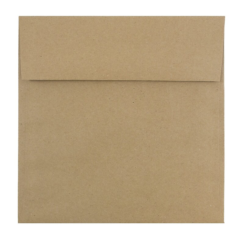 JAM Paper 8.5 x 8.5 Kraft Square Invitation Envelopes, Brown Kraft Paper Bag, 50/Pack (LEKR505I) image 1
