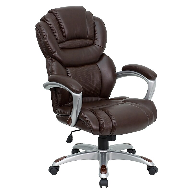 Flash Furniture Stella Ergonomic LeatherSoft Swivel High Back Executive Office Chair, Brown (GO901BN) image 1