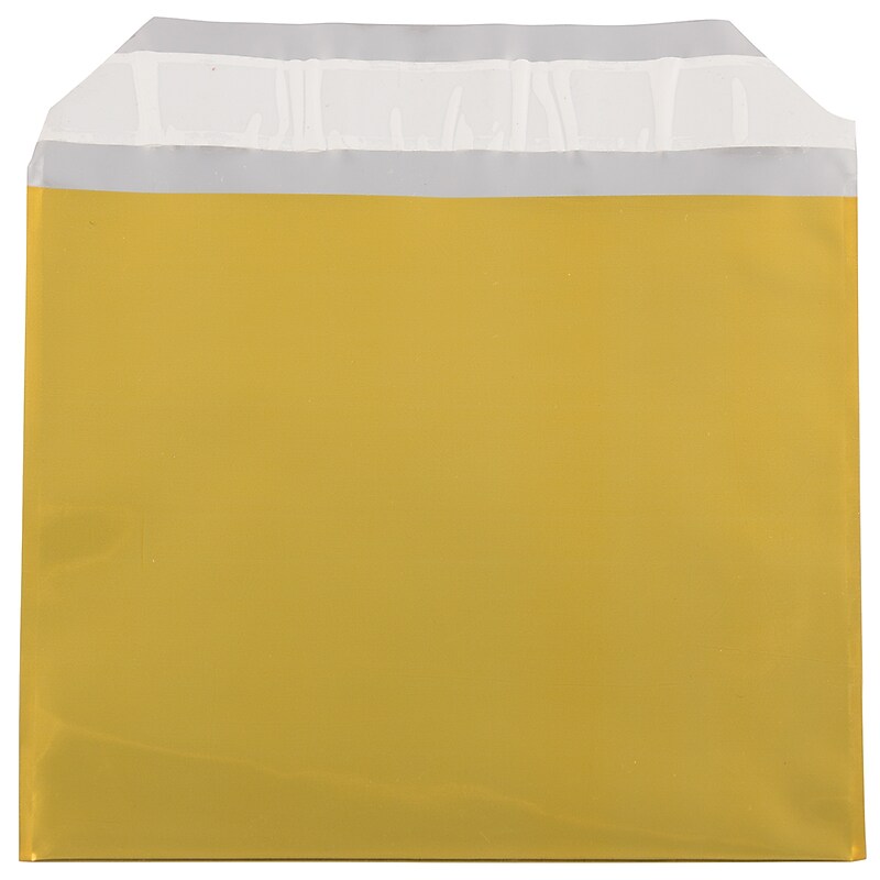 JAM Paper 4 x 5.5 Booklet Foil Envelopes with Self-Adhesive Closure, Gold, 100/Pack (01324894B) image 1
