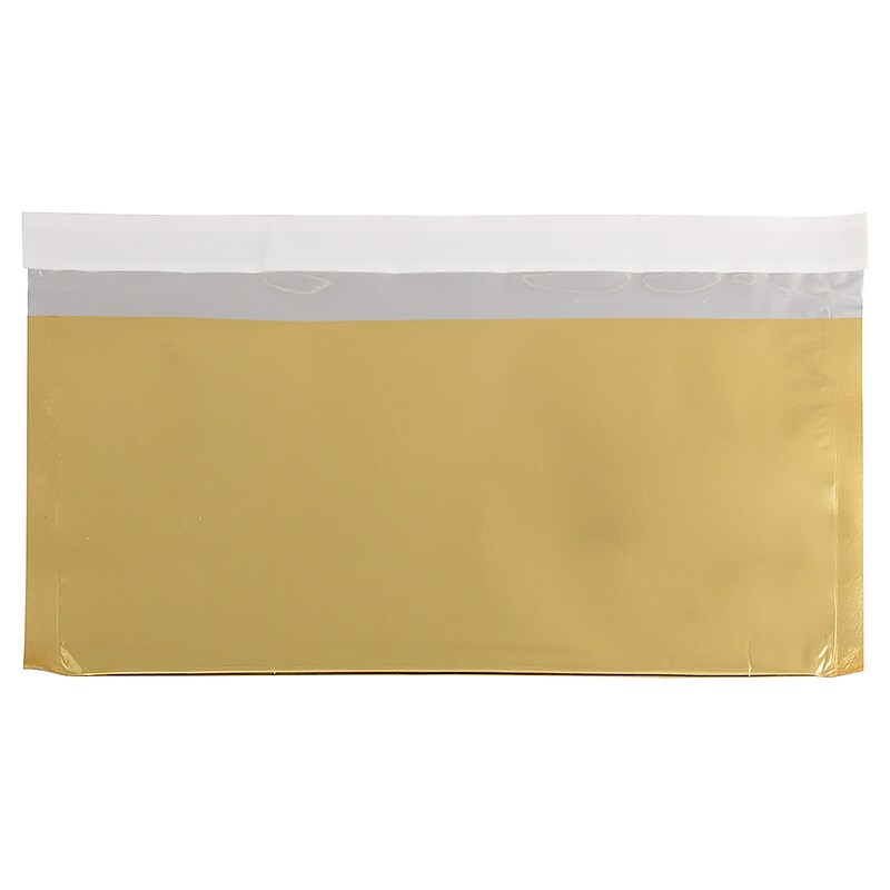 JAM Paper #10 Business Foil Envelopes with Self-Adhesive Closure, 4.125 x 9.5, Gold, 25/Pack (1323305) image 1