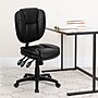 Flash Furniture Caroline Armless Ergonomic LeatherSoft Swivel Mid-Back Multifunction Task Office Chair, Black (GO930FBKLEA)~#|#~sp137086053_sc7