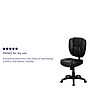 Flash Furniture Caroline Armless Ergonomic LeatherSoft Swivel Mid-Back Multifunction Task Office Chair, Black (GO930FBKLEA)~#|#~sp137086058_sc7