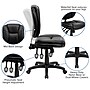 Flash Furniture Caroline Armless Ergonomic LeatherSoft Swivel Mid-Back Multifunction Task Office Chair, Black (GO930FBKLEA)~#|#~sp137086059_sc7