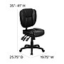 Flash Furniture Caroline Armless Ergonomic LeatherSoft Swivel Mid-Back Multifunction Task Office Chair, Black (GO930FBKLEA)~#|#~sp137086060_sc7