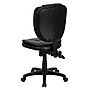 Flash Furniture Caroline Armless Ergonomic LeatherSoft Swivel Mid-Back Multifunction Task Office Chair, Black (GO930FBKLEA)~#|#~sp137086061_sc7
