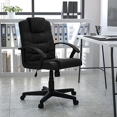 Flash Furniture Lindon LeatherSoft Swivel Mid-Back Task Office Chair - Thumbnail 3