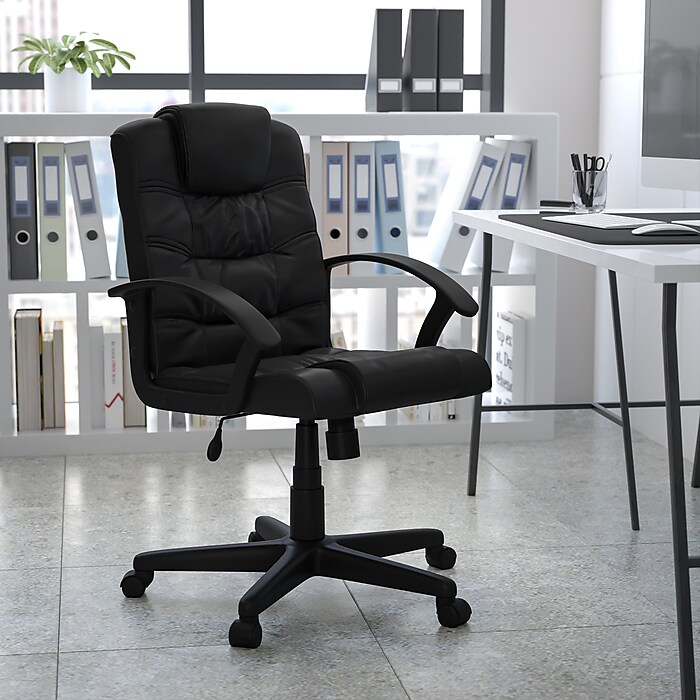 Flash Furniture Lindon LeatherSoft Swivel Mid-Back Task Office