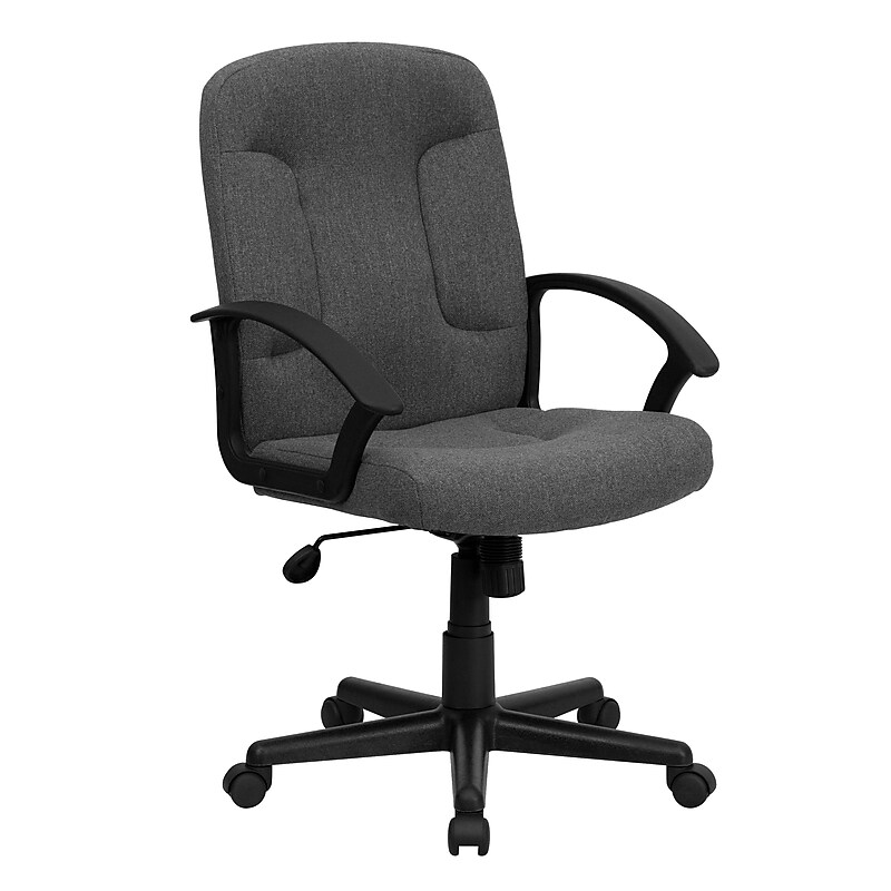 Flash Furniture Garver Fabric Swivel Mid-Back Executive Office Chair, Gray (GOST6GYFAB) image 1