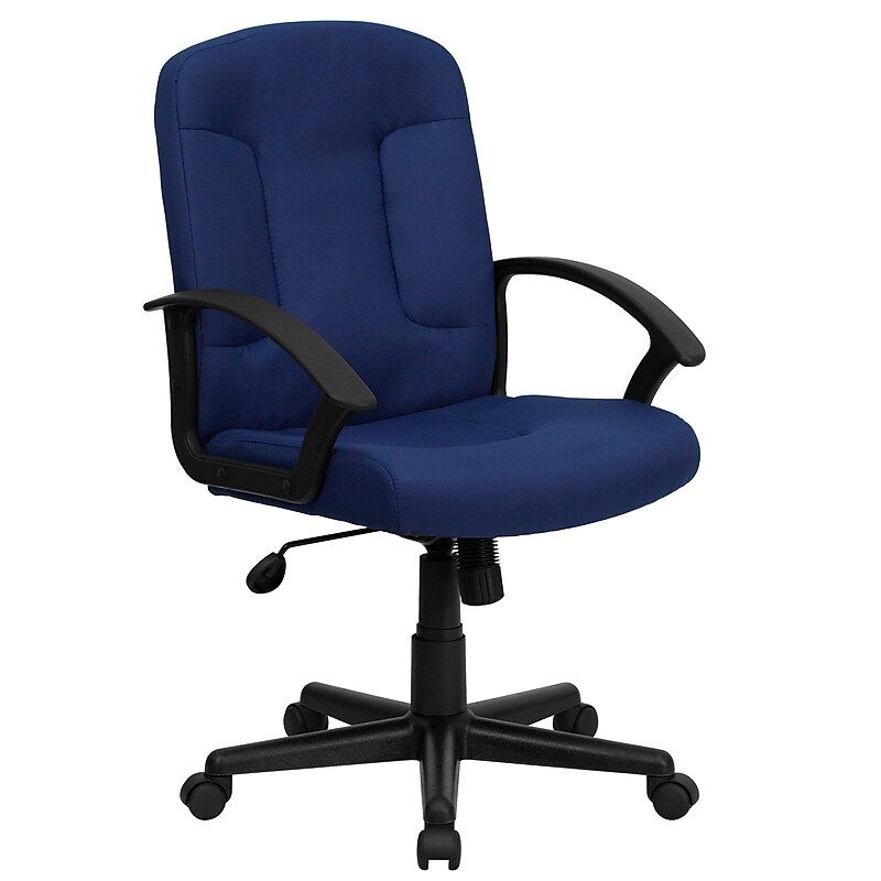 Flash Furniture Garver Fabric Swivel Mid-Back Executive Office Chair, Navy (GOST6NVYFAB) image 1