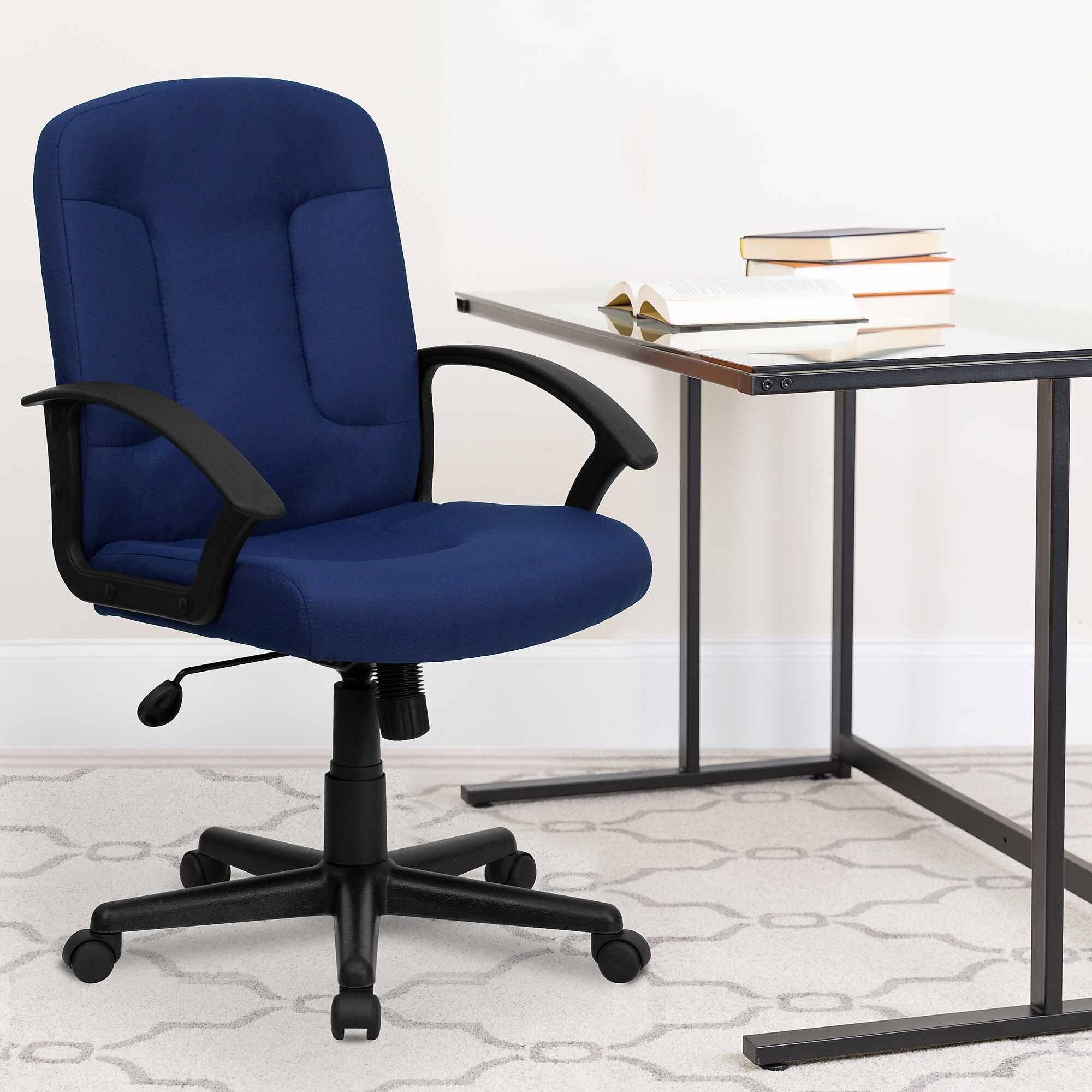 Flash Furniture Garver Fabric Swivel Mid-Back Executive Office Chair, Navy (GOST6NVYFAB) Sansujyuku sansujyuku.com